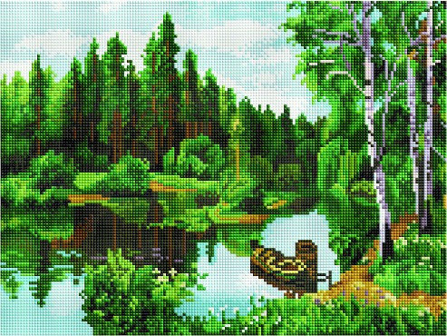 Картина стразами  "Лесное озеро" (PD3040013), фото 2
