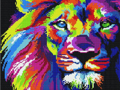 Алмазная мозаика "Радужный лев" (PD3040010), фото 2