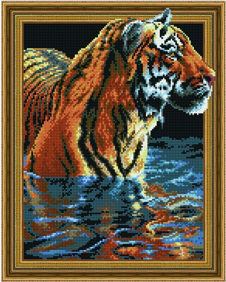5D алмазная мозаика "Тигр в воде" (5PD4050009)