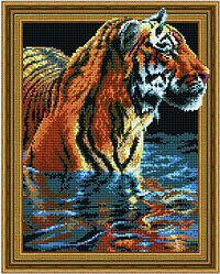 5D алмазная мозаика "Тигр в воде" (5PD4050009)