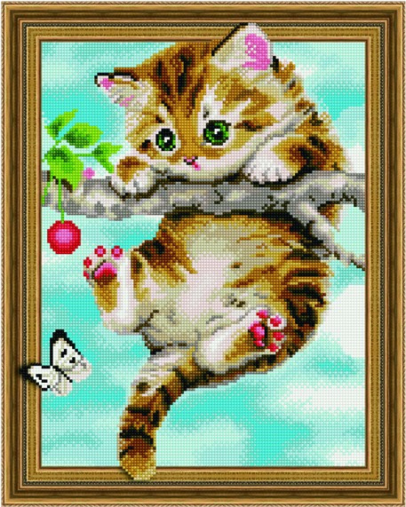5D алмазная живопись "Котенок на ветке" (5PD4050015)