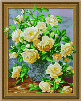 5D алмазная мозаика "Букет белых роз" (5PD4050033)