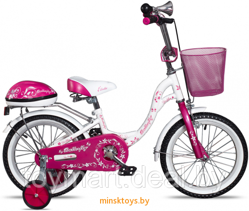 Велосипед двухколёсный - Delta Butterfly 20" (белый/розовый)