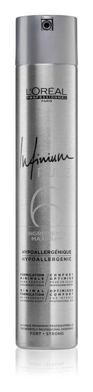 Гипоаллергенный лак для волос L`Oreal Professionnel Infinium Pure Strong 500мл