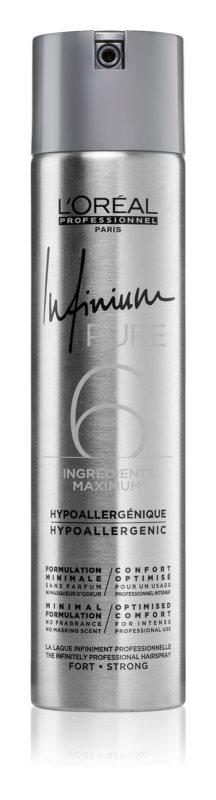 Гипоаллергенный лак для волос L`Oreal Professionnel Infinium Pure Strong 300мл