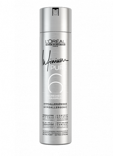 Гипоаллергенный лак для волос L`Oreal Professionnel Infinium Pure Extra Strong 500мл