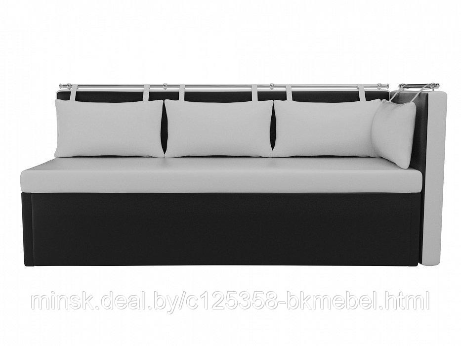 Кухонный диван Метро с углом Экокожа Белый\Черный - ЛигаДиванов - фото 3 - id-p118976315