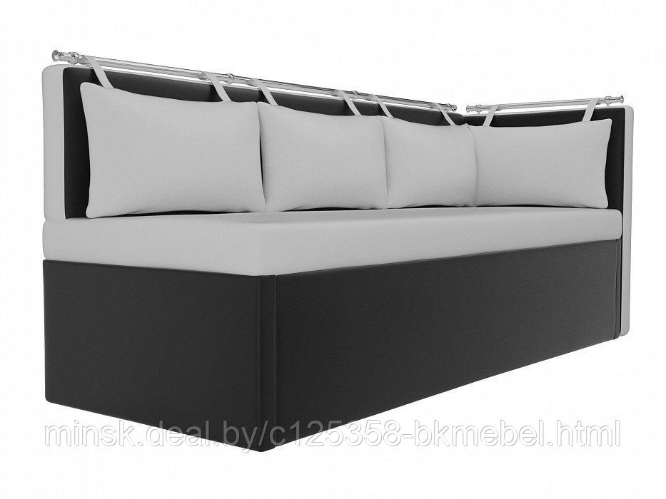 Кухонный диван Метро с углом Экокожа Белый\Черный - ЛигаДиванов - фото 4 - id-p118976315
