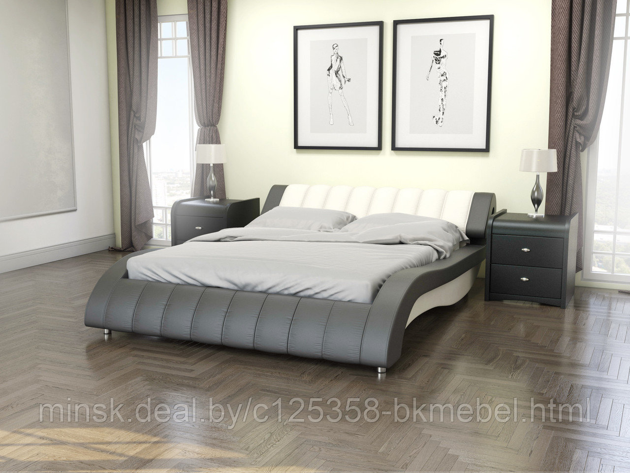 Кровать интерьерная Стефани с подъемным механизмом 1800 экокожа - ТД БРАВОмебель