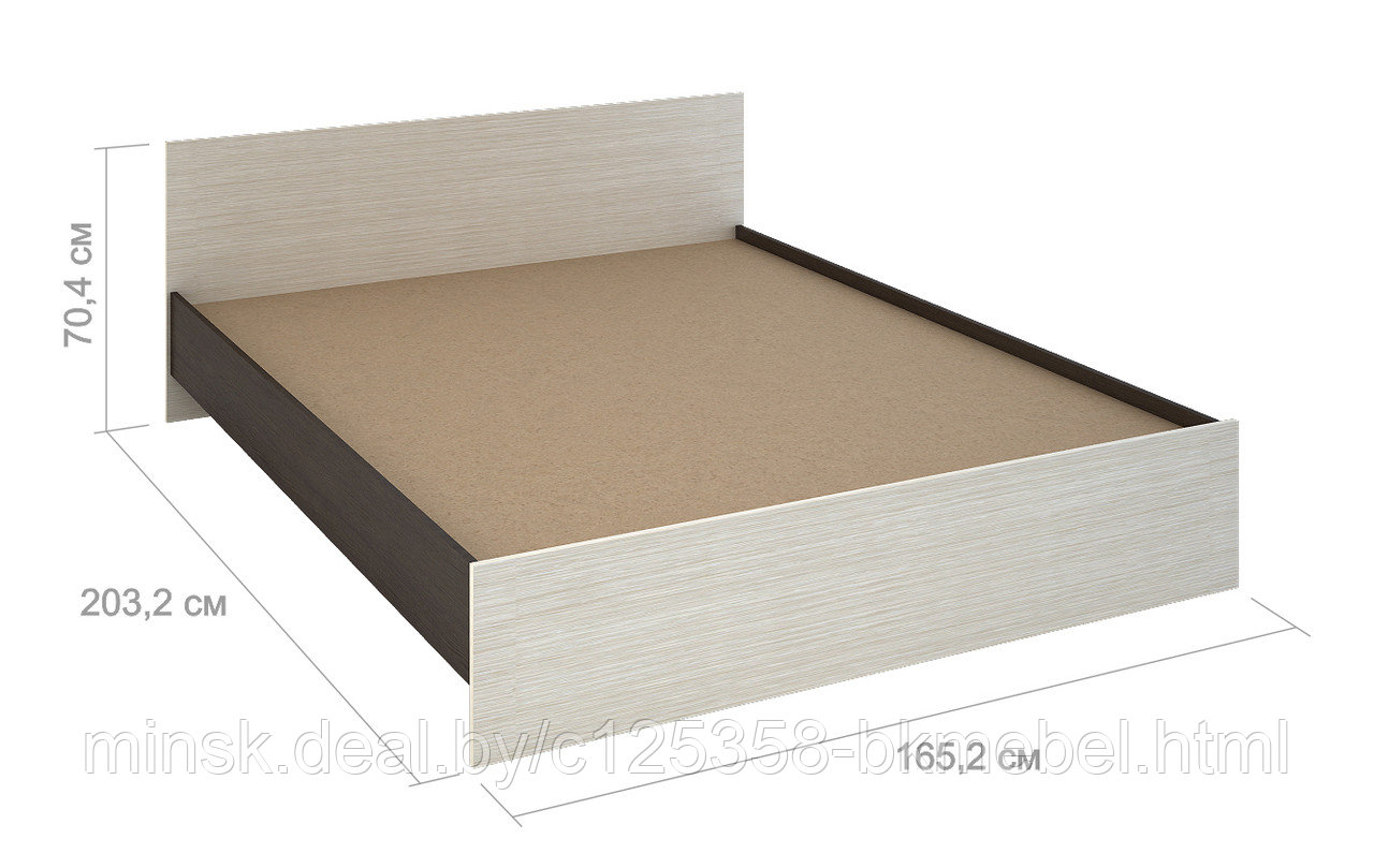 Кровать Бася 1,65м (дуб белфорд) - Сурская мебель - фото 2 - id-p118982083