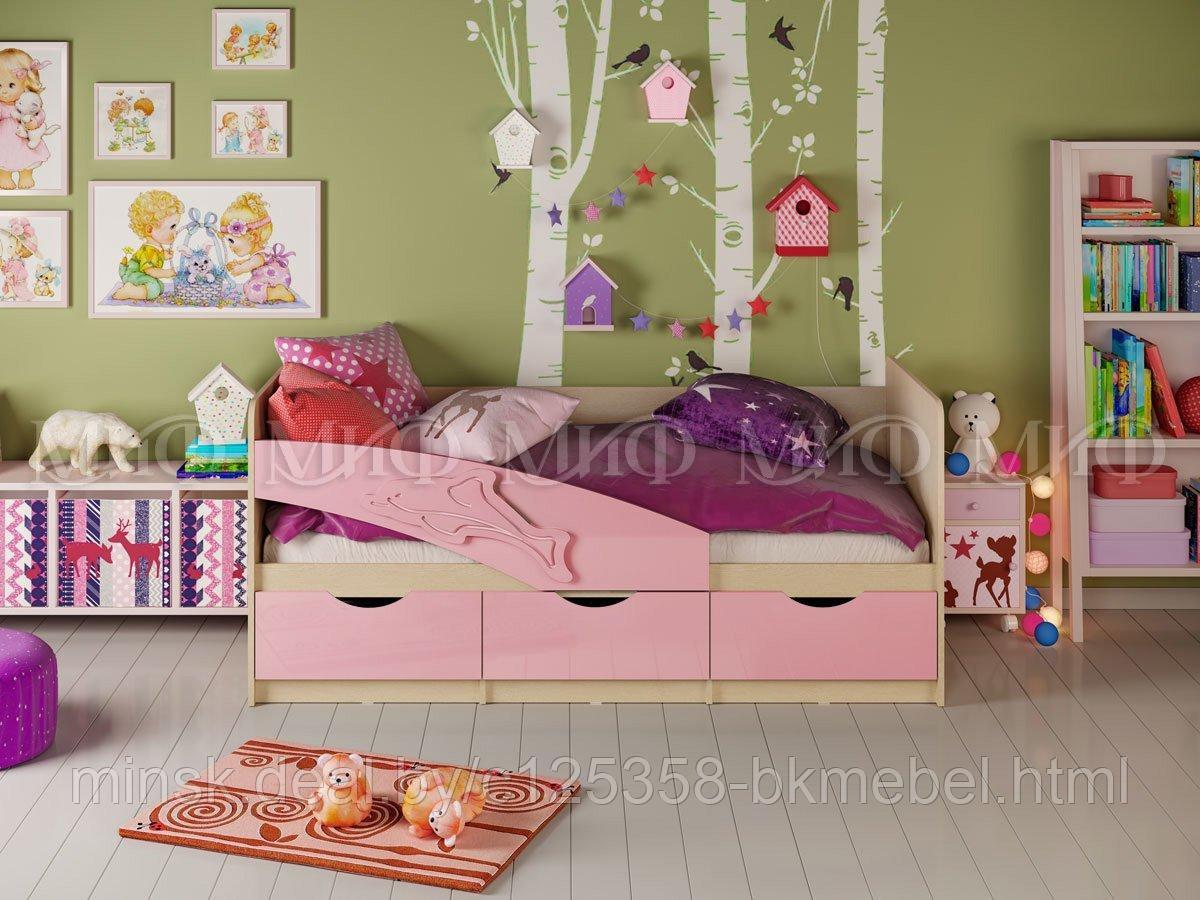 Кровать 1,6 Дельфин - розовый глянец - МиФ