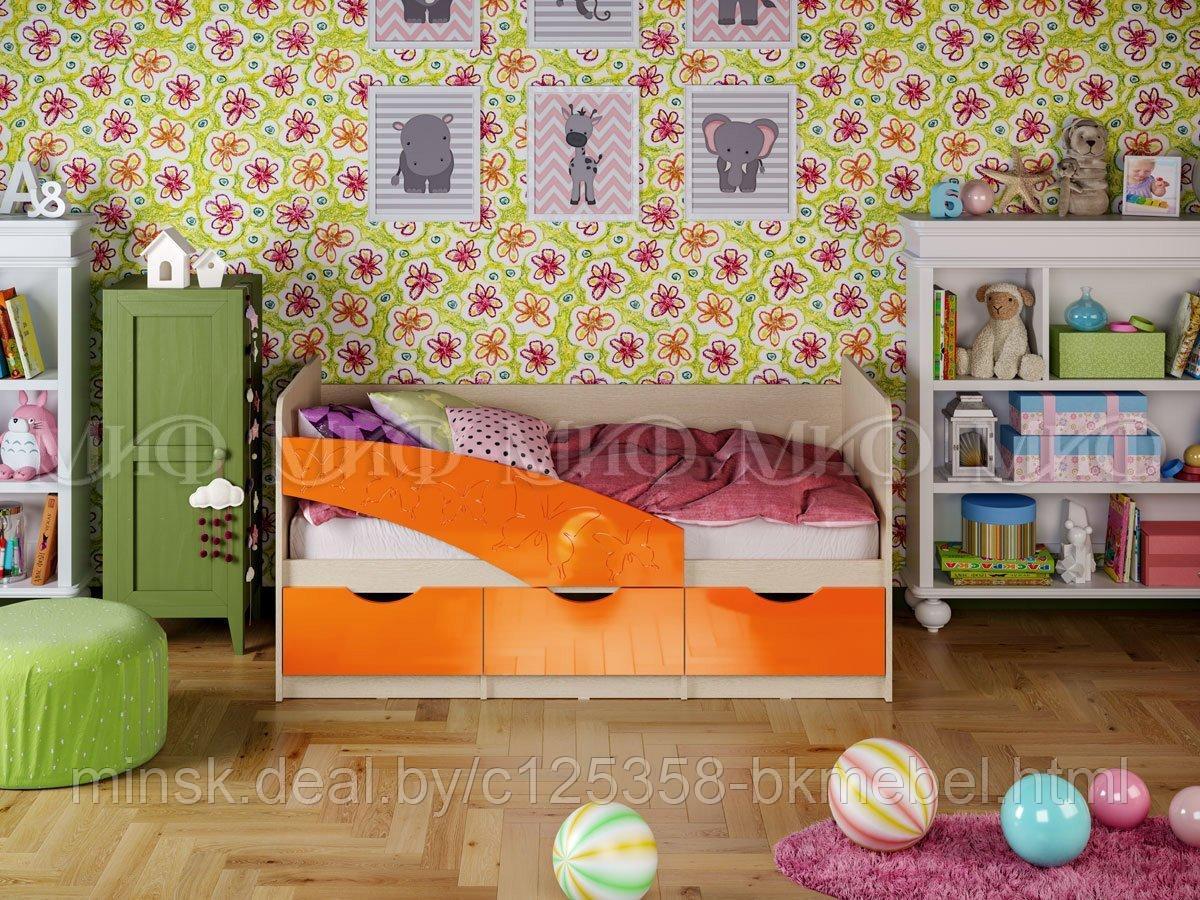 Кровать 1,8 Бабочка - оранж глянец - МиФ