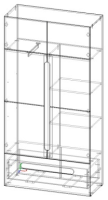 Шкаф 2-х створчатый с ящиками Палермо-Юниор - МК-стиль - фото 3 - id-p118983350
