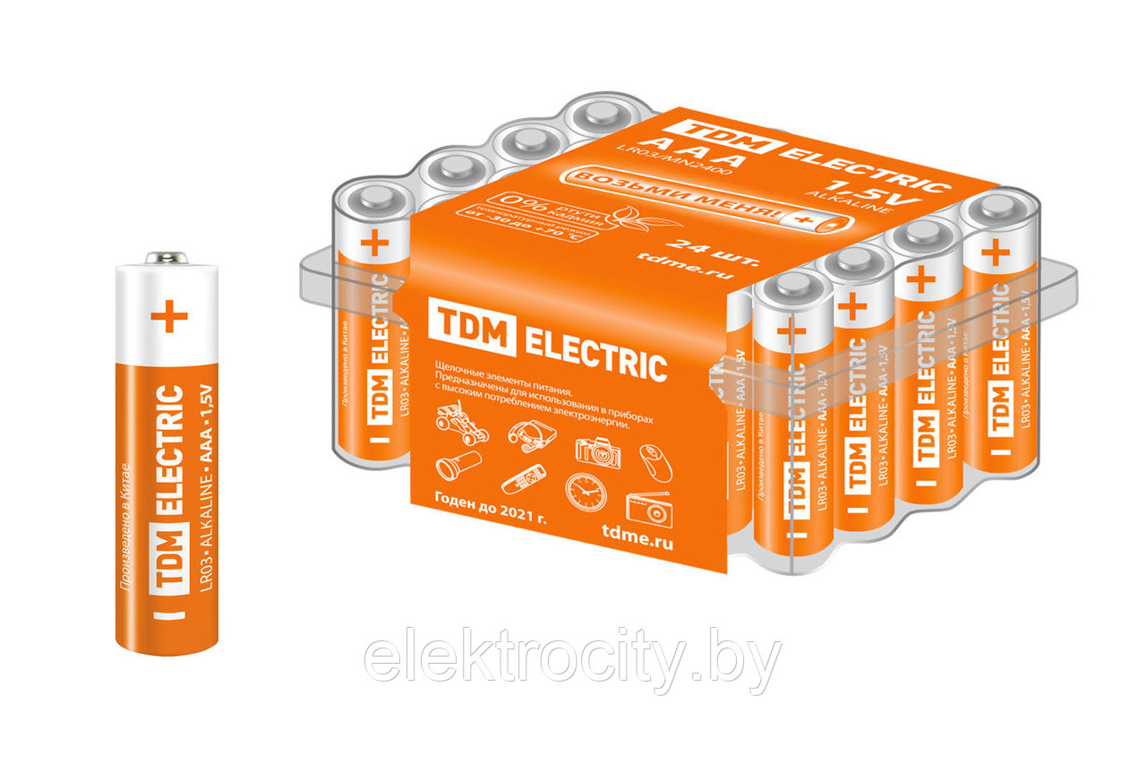 Элемент питания LR03 AAA Alkaline 1,5V BOX-24 TDM