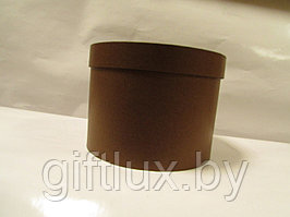 Коробка подарочная круглая "Однотон",15*10 см шоколад
