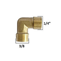 Колено соединительное, угловой фитинг на компрессор 1/4"-3/8"