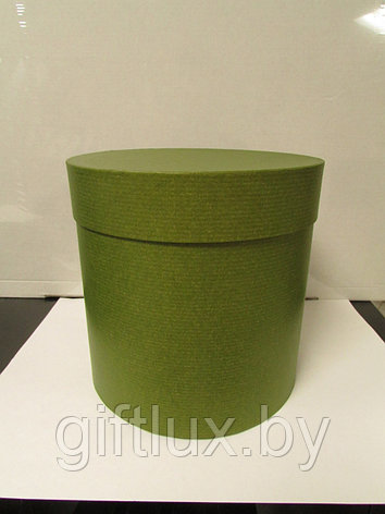 Коробка подарочная круглая Крафт "Однотон",10*10 см темно-зеленый, фото 2