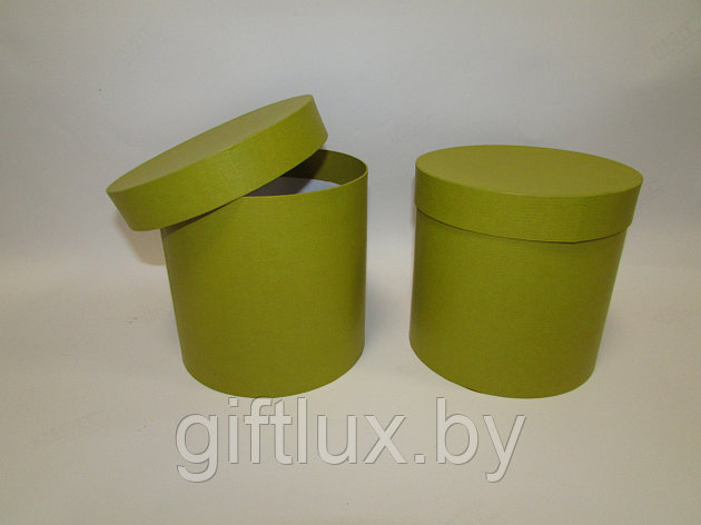 Коробка подарочная круглая Крафт "Однотон",10*10 см зеленый, фото 2