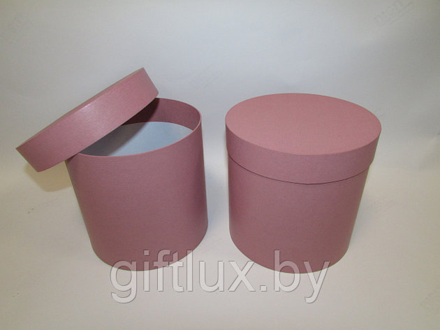 Коробка подарочная круглая Крафт "Однотон",10*10 см розовый, фото 2