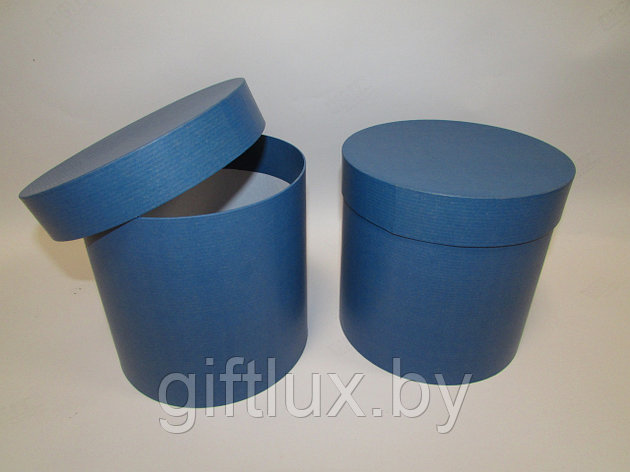 Коробка подарочная круглая Крафт "Однотон",10*10 см синий, фото 2
