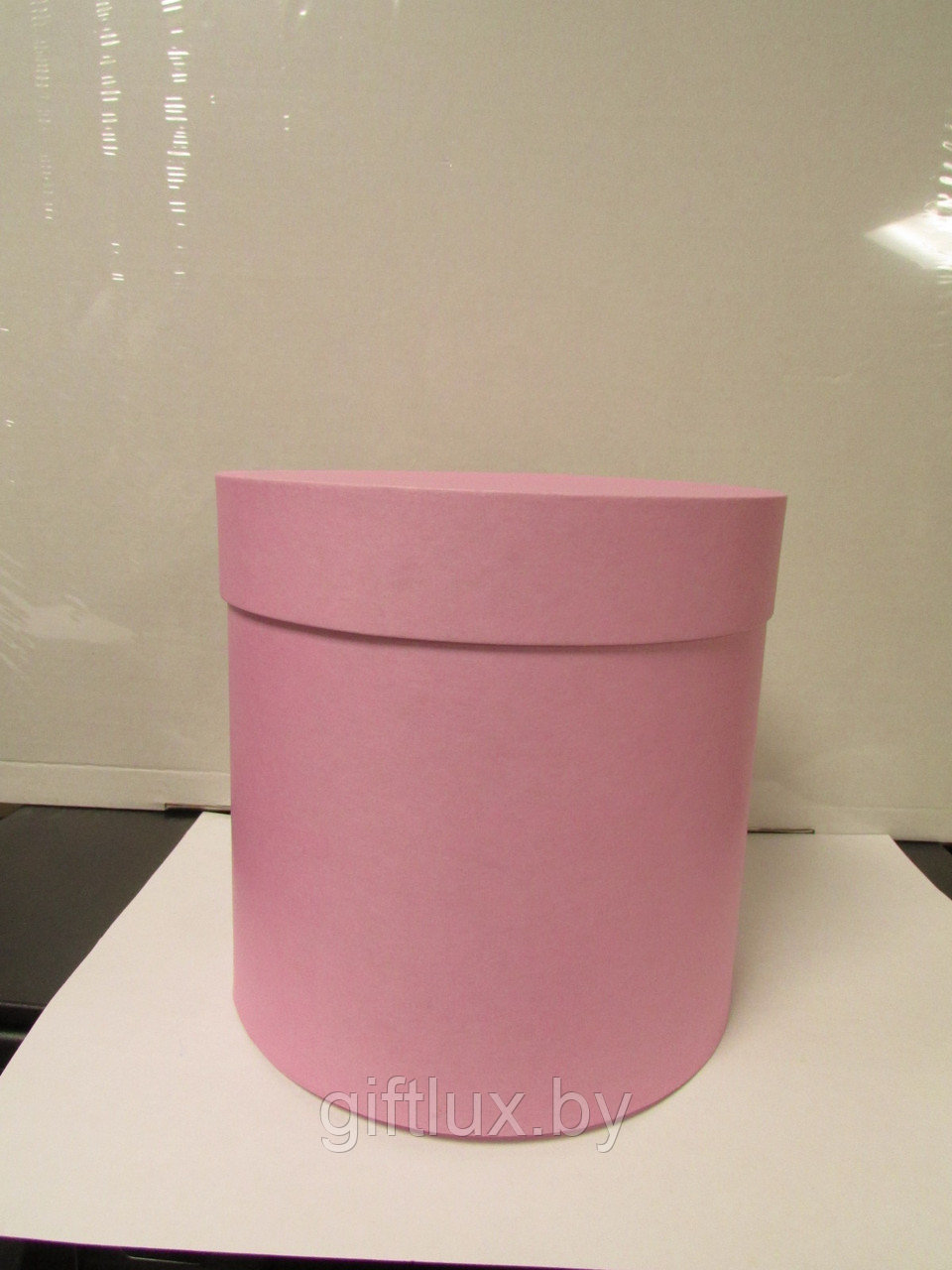 Коробка подарочная круглая Крафт "Однотон",10*10 см ярко-розовый