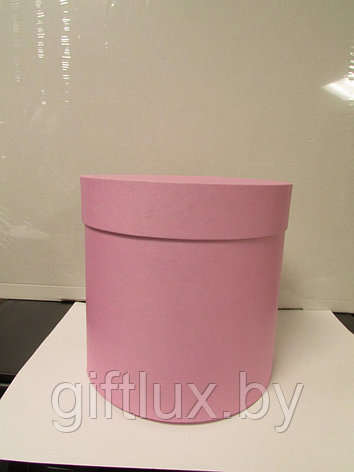 Коробка подарочная круглая Крафт "Однотон",10*10 см ярко-розовый, фото 2