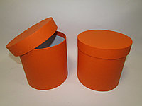 Коробка подарочная круглая "Однотон",10*10 см (Imitlin) оранж
