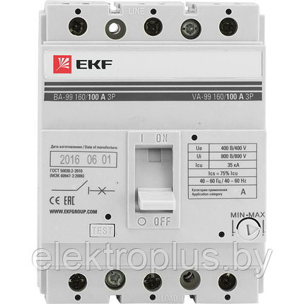 Автоматические выключатели ВА-99 3P 35кА 160/...А EKF PROxima, фото 2