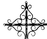Крест металлический католический с коваными элементами (4-х конечный)