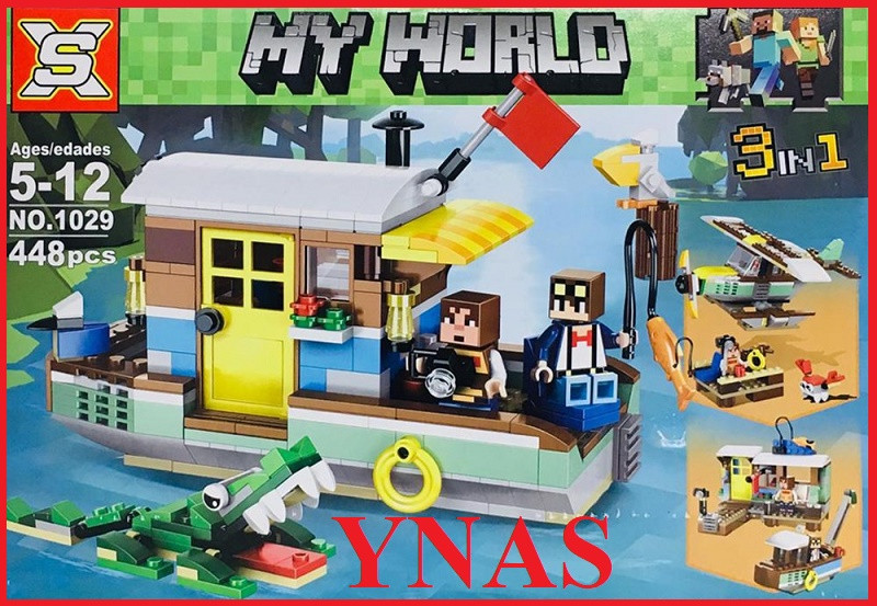 Детский конструктор Minecraft Майнкрафт арт. 1029 (3 в 1)  My World «Корабль», аналог лего Lego