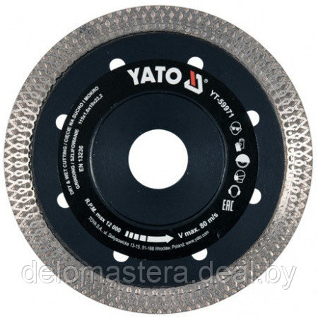 Круг алмазный для плитки 115x22.2x1.6мм "Yato" YT-59971 - фото 1 - id-p119034439