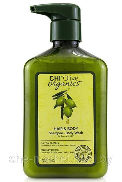 Шампунь для волос и тела с маслом оливы OLIVE ORGANICS Hair & Body Shampoo, 340мл (CHI) - фото 1 - id-p108616124
