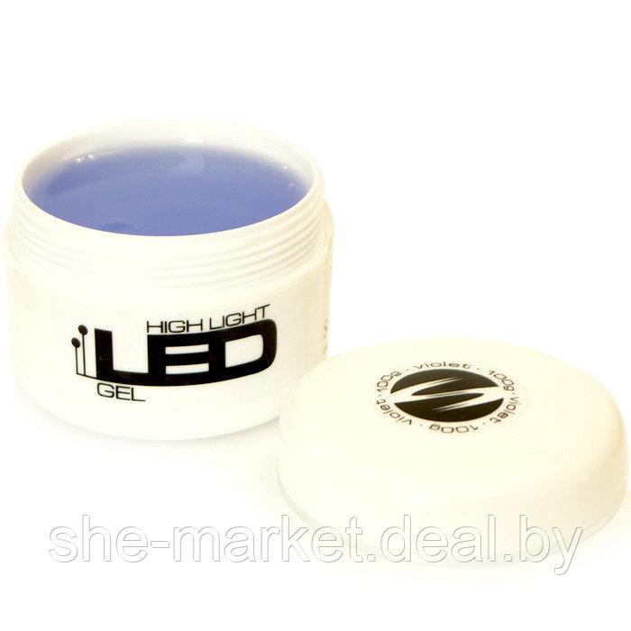 LED Violet - прозрачный гель с фиолетовым оттенком для наращивания ногтей, 50гр (Silcare) - фото 3 - id-p119032439