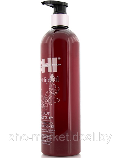 Кондиционер для окрашенных волос с маслом шиповника Hip Oil Rose, 355 мл (CHI) - фото 1 - id-p119037133