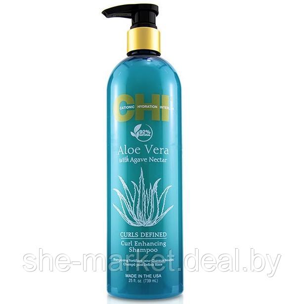 Шампунь с алоэ и нектаром агавы Aloe Vera with Agave Nectar Curls Defined Enhancing Shampoo 739 мл (CHI) - фото 1 - id-p119037877