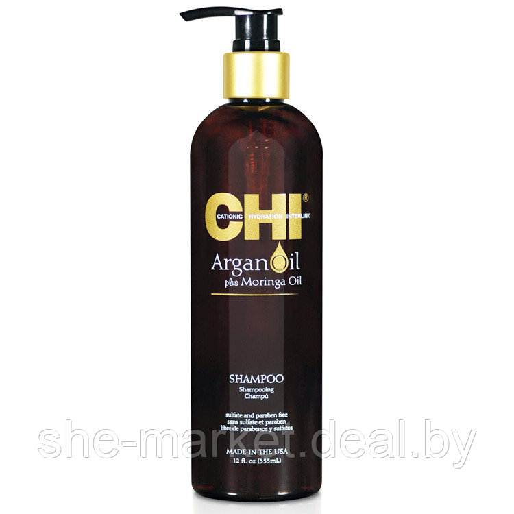 Шампунь для волос на основе масел аргании и моринги Argan Oil Moringa Oil, 355мл (CHI) - фото 1 - id-p119037831
