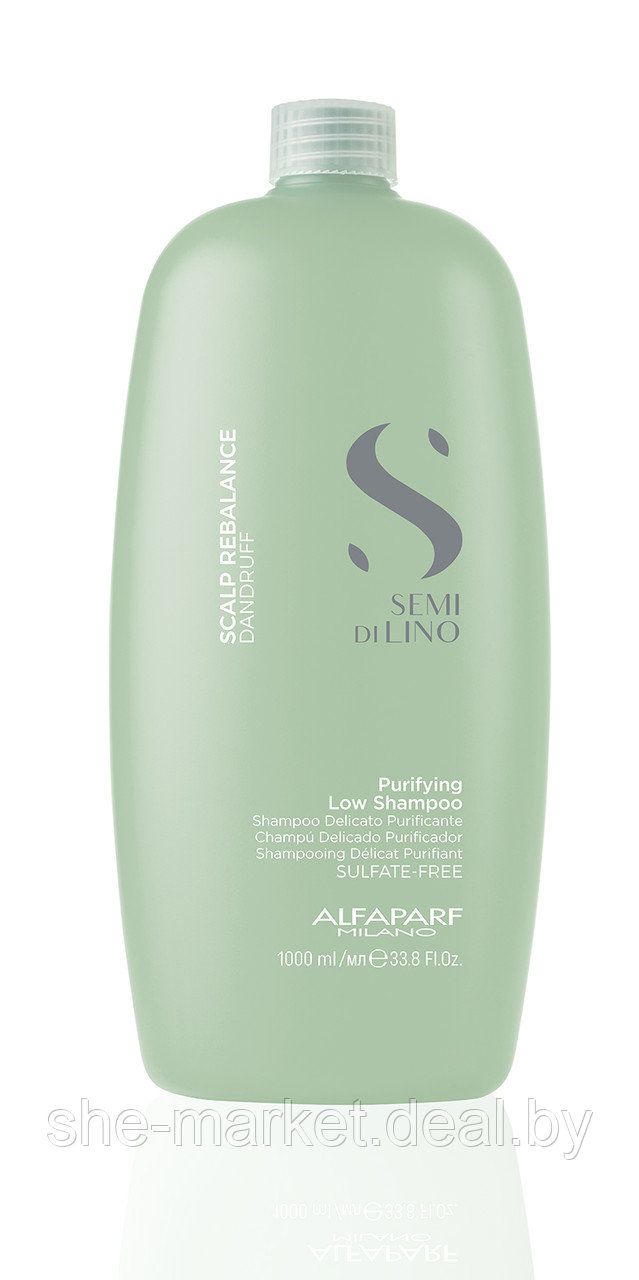 Шампунь деликатный очищающий Semi Di Lino Scalp Rebalance Dandruff Purifying Low Shampoo, 1л (Alfaparf Milano) - фото 1 - id-p119037825