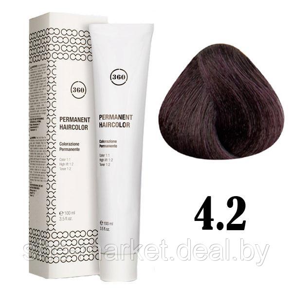 Краска для волос 360 PERMANENT HAIRCOLOR ТОН - 4.2, 100мл (Kaaral) - фото 1 - id-p119037288