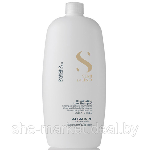 Шампунь для волос придающий блеск Semi Di Lino Diamond For Normal Hair Illuminating Shampoo, 1000мл (Alfaparf - фото 1 - id-p119037843