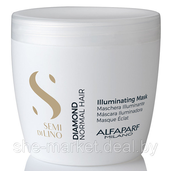 Маска придающая блеск для нормальных волос Semi Di Lino Diamond Normal Hair Illuminating mask, 500мл (Alfaparf - фото 1 - id-p119037567