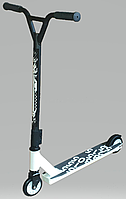 D01/LK-S187 Самокат трюковый Хулиган (прыжковый), подростковый, колесо 360°, до 100 кг, бело-черный