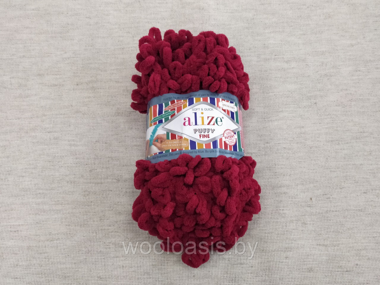 Пряжа Alize Puffy Fine, Ализе Пуффи Файн, турецкая, плюшевая, 100% микрополиэстер (Цвет 107)