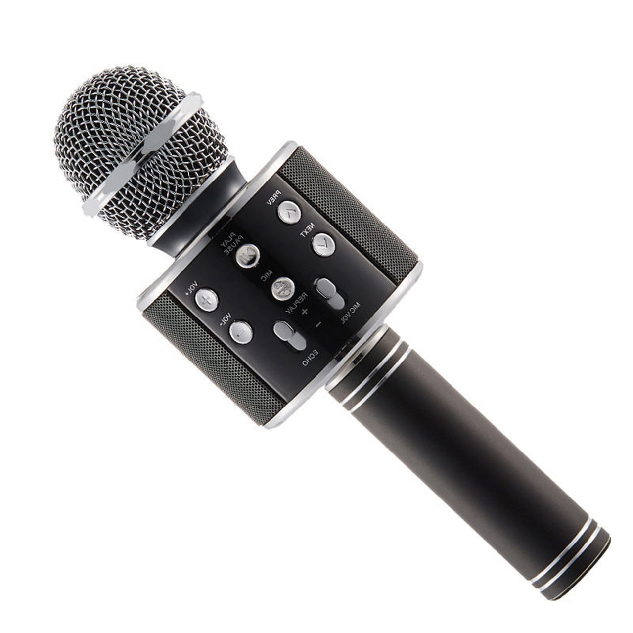 Беспроводной микрофон для караоке - Wster WS-858, bluetooth, USB, MicroSD, AUX, чёрный