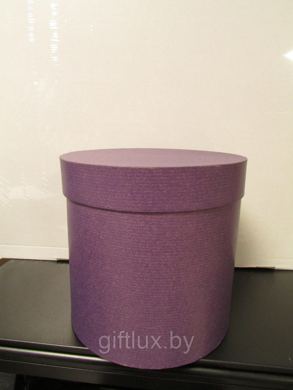 Коробка подарочная круглая "Однотон", 20*20 см фиолет