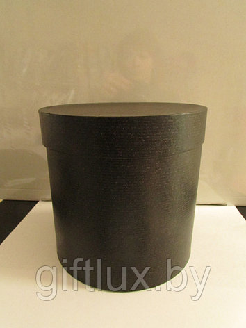 Коробка подарочная круглая "Однотон", 20*20 см черный, фото 2