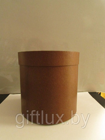 Коробка подарочная круглая "Однотон", 20*20 см шоколад, фото 2