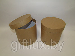 Коробка подарочная круглая "Однотон", 20*20 см латте
