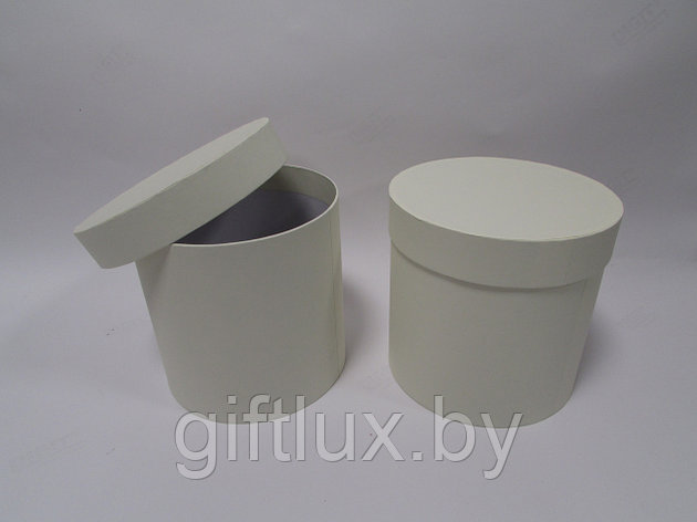 Коробка подарочная круглая "Однотон", 20*20 см (Imitlin) белый, фото 2
