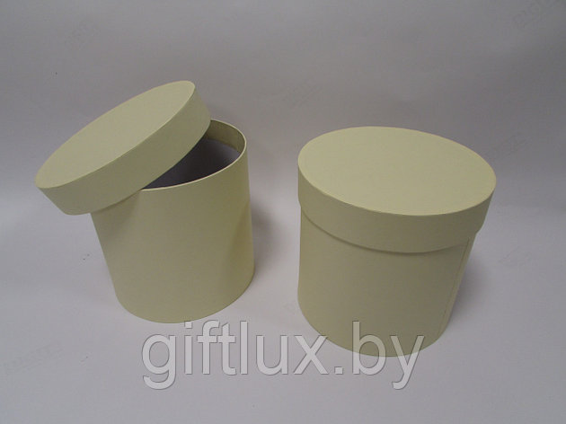 Коробка подарочная круглая "Однотон", 20*20 см (Imitlin) оливковый, фото 2