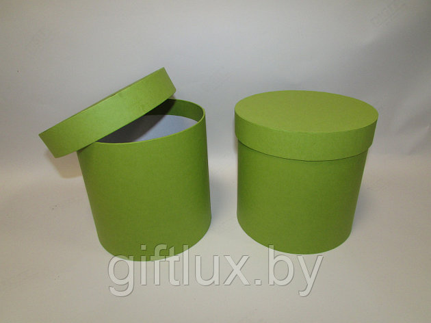 Коробка подарочная круглая "Однотон", 20*20 см (Imitlin) светло-зеленый, фото 2